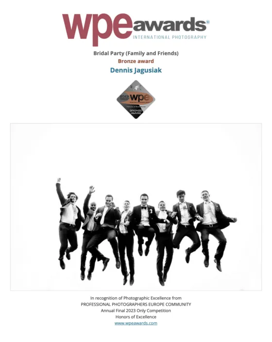 Hochzeitsfotografie-Award-2024 Hochzeitsfotografie Award 2024, Hochzeitsfotograf in Hessen, Kategorie Bridal Party, Bronze award, Fotograf Kassel